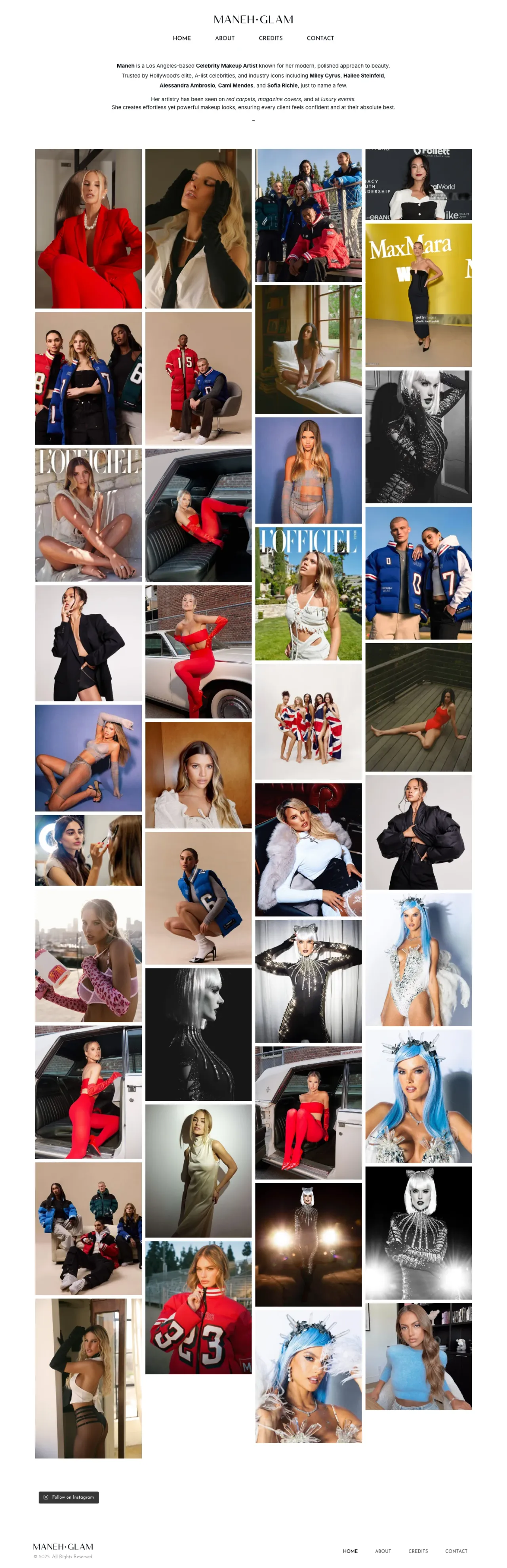 Full-page archive of the Maneh Glam website, including its public content and navigation.